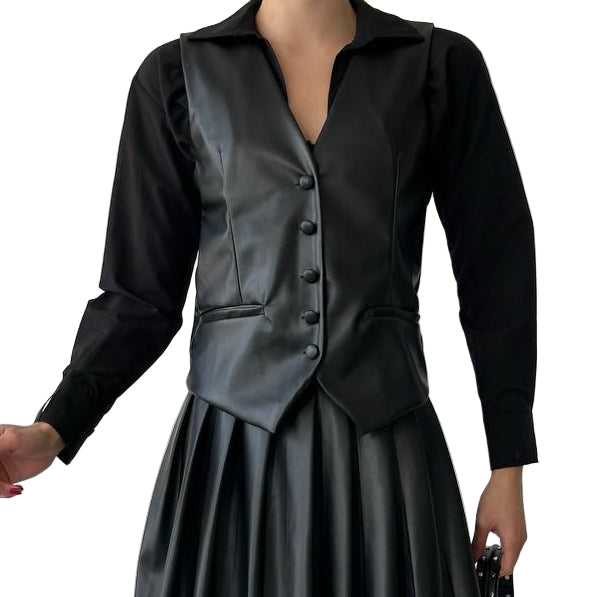 Γιλέκο Eco Leather σε Κομψή Γραμμή
