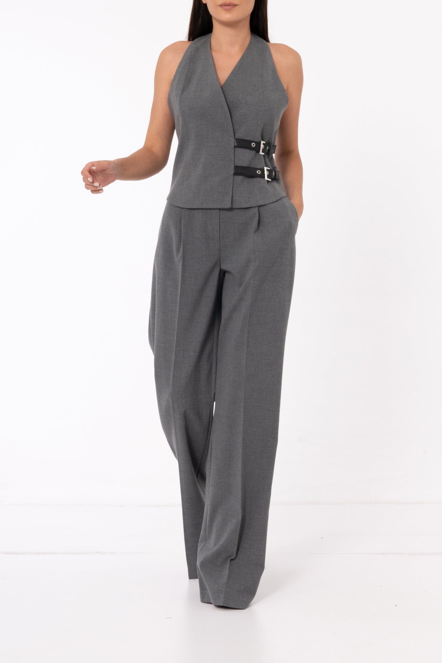 Πολυτελές Παντελόνι Palazzo με Κομψή Ραφή