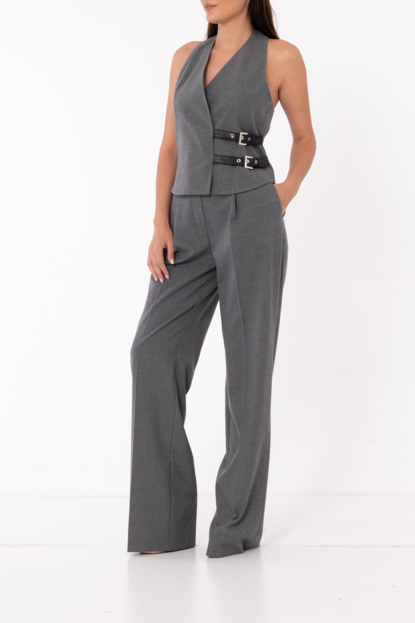 Πολυτελές Παντελόνι Palazzo με Κομψή Ραφή