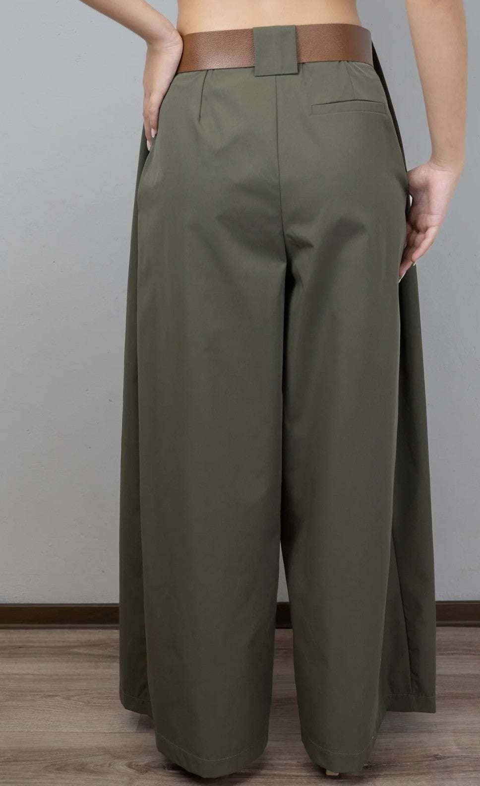 Παντελόνα Wide-Leg / Palazzo με Πιέτες και Ζώνη