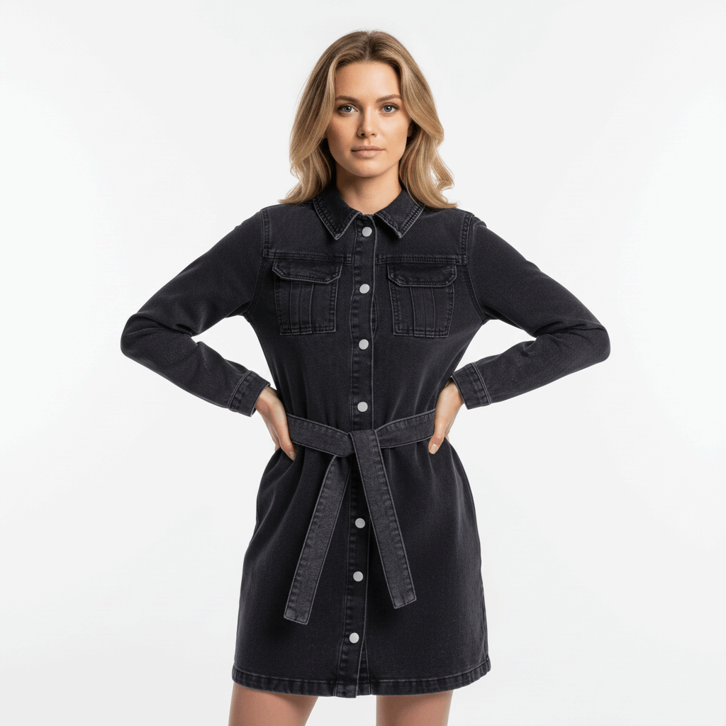 Τζίν φόρεμα – Ανθρακί